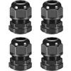 TopHomer 4 pressacavi, PG29, connettori per cavi in nylon, impermeabili, protezione per fili di diametro 18-25 mm (nero)