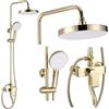Rea - Set Doccia Bloom White Gold Sistema Doccia In Ottone Per Bagno (Bianco/Oro) 45x25x144cm