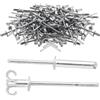 HONGWU Rivetti Espansione 3,2mm 4,0mm, 100 Pezzi Rivetti Ciechi Espansione Nucleo Ferro Cappuccio Alluminio, Rivetti Pop Testa Piatta per Lavorazione Lamiera, Fai da te(3.2X10mm)