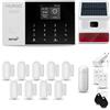 HUXGO® HXA005 Allarme casa senza fili WiFi + GSM 4G con wireless Sirena solare | Kit allarme con 1x rilevatore di movimento, 9x sensori per porte e finestre, telecomando | Compatibile con TUYA
