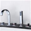 wanwanper Rubinetto per vasca da bagno a 5 fori, rubinetto per vasca da bagno, cascata, vasca da bagno, set doccia con doccetta, set doccia e bagno, cromato