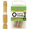 ESSVE XTR - Punte per avvitatore a percussione Torx, punte professionali di alta qualità, TX20, TX25, TX30, TX40, resistenti agli impatti per la massima durata, lunghezze 25 mm e 50 mm, set da 3 pezzi