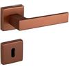 Gedotec maniglia per porte interne set maniglia a leva alluminio | 1 set maniglia a leva quadrata per porte interne | PUSH 1317 | bronzo antico rame opaco | ferramenta vintage per porte interne