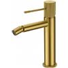 MICE COLLECTION MIICE Rubinetto Monocomando per Bidet in Ottone Rubinetti WC Rubinetti Bagno Adatto per Acqua Freddo/Calda Colro Oro Spazzolato BDD038-2OC