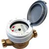 Generico Contatore Acqua 1/2 Quadrante Bagnato con Raccordi - Omologato MID 2004/22/CE - Conta Litri per Acqua Limpida - Mod. DBRF/15.