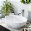 EMKE Lavabo da Appoggio Ovale 340 x 270 x 130 mm, Lavandino a Ciotola in Ceramica Bianco Lucido, Lavello Moderno Salvaspazio per Bagno, Toilette e SPA - Senza Foro Rubinetto e Piletta