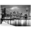 decomonkey carta da parati New York City 350x256 cm fotomurali non tessuto murale XXL Poster moderna decorazione Carta per pareti Grafica Architettura Città Brooklyn Bridge Notta bianco nero