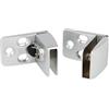 Gedotec Cerniera per Porta in Vetro Sopra & Sotto Argento Opaco SQUARE I Montaggio Semplice della Lastra di Vetro da Pinzare I Utilizzo Sopra & Sotto - Chiuso