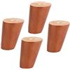 JIAOLUN123 4 Gambe per Mobili In Legno Massello Piedini per Mobili in Cono Obliquo Piedino di Sostituzione Gamba del Tavolo Piedi del Divano,Con Piastra di Montaggio e Viti,Colore Noce(12cm)