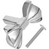 GLEAVI Manopole per Mobili in Ottone Cromato Argento, Pomelli Decorativi Fiocco per Cassettiere e Armadi, Accessori Cucina Versatili, Set, Design Ergonomico e Resistente