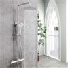 OCEAN ITALY SRL OCEAN ITALY Kit Doccia con Soffione Rotondo 25x25cm in Acciaio Inox, Colonna Doccia con Miscelatore Termostatico 280x40mm, Saliscendi Regolabile 75-130cm, Cromo