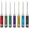 VRTYVEYBB Set di 7 cacciaviti esagonali in lega di acciaio per modelli RC, gamma di dimensioni 0,9-3,0 mm, lunghezza regolabile (75 x 17 mm), manici antiscivolo con dimensioni codificate a colori