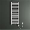 Mai & Mai Radiatore Piatto 140x60cm con Elemento Riscaldante 800W, Radiatore Scaldasalviette Termoarredo da Bagno Riscaldamento Elettrico o da Acqua Calda RHE in Acciaio, Bianco