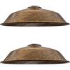 LEDSone 2 paralumi per lampada a sospensione a soffitto in metallo rame spazzolato stile retrò, paralume per lampada dall'aspetto vintage industriale da 26 cm