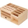 Wnvivi Cassetta degli Attrezzi in Legno, Contenitore per Pezzi di Attrezzi Artigianali, Organizer per Attrezzi di Riparazione, Valigetta per Attrezzi Classificata con Scomparti Multipli