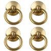 Tiazza - 4 anelli in ottone anticato con maniglia per armadietti da cucina, cassetti, mobili in stile retrò, piccolo anello (oro)