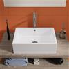 Parama Lavabo da Appoggio Con Troppo Pieno 51x36x15 cm Rettangolare in Ceramica Bianco Lucido per Mensole da Bagno Sospese
