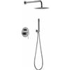 MICE COLLECTION Imex - Kit di finitura per vasca da bagno e doccia a parete, monocomando a 2 vie, colore nichel spazzolato - SERIE LINE GPD038/NQ