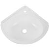 HOLIDYOYO Lavandino Angolare Bianco da Bagno in Plastico Leggero con Design Salvaspazio, Lavandino Angolare Moderno a Muro per Terrazzi e Piccoli Ambienti