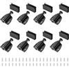 UFURMATE Set di 8 chiusure magnetiche per porte in vetro, con chiusura magnetica a pressione, con morsetto regolabile, adatte per porte in vetro oscillanti da 3-6 mm (nero)