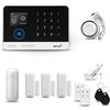 HUXGO® HXA003 Allarme casa senza fili WiFi + GSM con Sirena | Kit allarme con 1x rilevatore di movimento, 3x sensori per porte e finestre, telecomando |TUYA Smartlife App