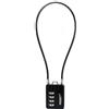 RESET-200 (1 Pack) Lucchetto a Combinazione a 4 Cifre con Cavo da 50 cm, Ideale per Armadietti, Bidoni della Spazzatura, Contenitori, Armadietti, Valigie, Armi, Biciclette, Caschi, Diametro 3 mm, Nero