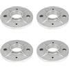 PRIOstahl Flangia di pavimento Flangia Piastra di base Piastra di ancoraggio con foro a 2 buchi x 4 pezzi Dimensioni: 100 mm x 6 mm come fissaggio per tubo tondo Ø 33,7 mm Corrimano Recinzione in