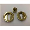 effedielle KIT TONDO CON FORO CHIAVE YALE MANIGLIA PORTE SCORREVOLI PORTA SCRIGNO .COLORE OTTONE LUCIDO VERNICIATO SENZA SERRATURA.ART.55 Y SS.