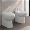 Inbagno Set wc e bidet filomuro con scarico universale e brida, copriwater originale con chiusura soft-close, serie CIPRO