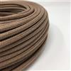 LaMorell LightDesign Cavo Elettrico Tondo/Rotondo Rivestito in Tessuto. Colore Marrone Orzo Cotone. Sezione 2x0.75 (15 Metri)