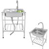 HuKaiL Rubinetto autoportante in acciaio inox 360° caldo freddo professionale 60 kg per cucina lavanderia garage 60x45x75 cm