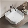EMKE Lavabo da Appoggio Rettangolare, 40 x 40 x 11 cm,Bianco Lucido