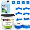LEVEL PLUS Set di guarnizioni per il bagno, 20 kg, pellicola liquida, 4 angoli interni, 2 angoli esterni, 4 manicotti da parete, nastro sigillante da 20 m, fondo 5 l, set doccia SET326