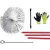 eacommerce Kit Spazzacamino Pulizia Camino Canne Fumarie con Scovolo in Acciaio Prolunghe da 10 Metri con Guanti in OMAGGIO (20 cm)