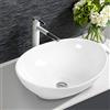 GIANTEX Lavabo rotondo in ceramica, 41 x 33,5 x 14 cm, lavabo per bagno