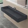 doporro Lavabo Bagno Sospeso Rettangolare Lavabo da Appoggio con Foro Rubinetto 120 x 40 x 14 cm Antracite Opaco Lavandino in Resina Minerale Ideale per Casa Ristorante e Hotel Design Colossum6028