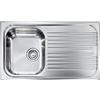 Yellowshop - Lavello incasso inox piano dx 1 vasca sx cm 86x50 con sifone e piletta Atlantic