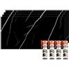 IZODEKOR Rivestimento Murale Aspetto Marmo - 4x pannelli + 4x adesivi di montaggio - Alternativa Piastrelle Bagno/Cucina, Pannelli Pareti Doccia, Posteriori Cucina | Black Lightning