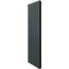 Monster Shop Radiatore di Design in Alluminio 1800mm x 395mm e Valvole Cromate TRV Verticale Doppio Pannello Piatto A Colonna Termosifone Moderno Leggero Grigio Antracite Spazzola Kit di Fissaggio Staffe Inclusi