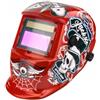 Powermat Lucky's speed shop - Maschera per saldatura professionale autooscurante, 9/13, DIN rosso