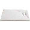 Bricozone Piatto Doccia Arredo Arredamento Bagno Spessore 2.6 Cm In Resina Effetto Pietra Stone Ardesia Antiscivolo Filopavimento Riducibile Indistruttibile Con Griglia Di Copertura Bianco (80 x 180 Cm)