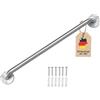 INTIRILIFE portasciugamani in Acciaio Inox Spazzolato - Lunghezza 80 cm e Diametro Asta 19 mm per Foratura - portasciugamani Porta Asciugamani Bagno Sauna Cucina, Montaggio a Parete