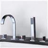 panfudongk Rubinetto per vasca da bagno | Rubinetto per vasca da bagno in ottone cromato moderno montaggio a soffitto a 5 fori, 3 maniglie