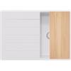 PRIMAGRAN Lavello da Cucina Tutto Bianco 70x50cm, Lavandino in Granito a 1 vasca + Set di accessori, Lavabo da Cucina Incasso al Mobile 40cm - Copenhagen Top S158