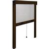 eacommerce - Zanzariera Verticale a Rullo in Fibra di Vetro e Telaio Alluminio | Avvolgimento Automatico con Rallentatore | Facile Installazione, Marrone RAL 8017, 100x250H cm