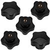 Othmro M6 Manico Nero 40 mm Zincato Testa Stella Femmina Tipo Vite Manopola di serraggio Bakelite 5 Pz
