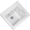 Jo-Bagno.it LAVATOIO PILOZZO RENO CERAMICA 60 x 50 TUTTA VASCA PER TOP O MOBILE DA INCASSO O INSTALLAZIONE CON STAFFE ANCHE IN ESTERNO INCLUSO DI PILETTA IN ACCIAIO E SIFONE (NO Foro Rubinetteria Parete)