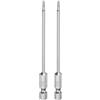 QUARKZMAN 2pz T7 Bit Torx di Sicurezza 1/4 Gambo Esagonale 4 Lungo Acciaio S2 Magnetica Antimanomissione Star Bits Cacciavite Testa Torx con Foro per Rimuovere Viti Fissaggio