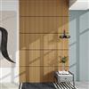NEU.HOLZ Set di 8 Pannelli Murali 3D Fonoassorbenti 60x60 cm a Listelli Dritti per Pareti Soffitti Moduli Decorativi Copertura 2,88 m² - Effetto Rovere Scuro