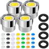 Sutowe Set di 4 riduttori di flusso per doccia, limitatore di flusso per doccia, filtro per rubinetto, 4 pezzi soffione doccia e filettatura da 1/2 pollici, dimensioni 4, 5, 6, 7, 8, 10, 12 l/min, parti di